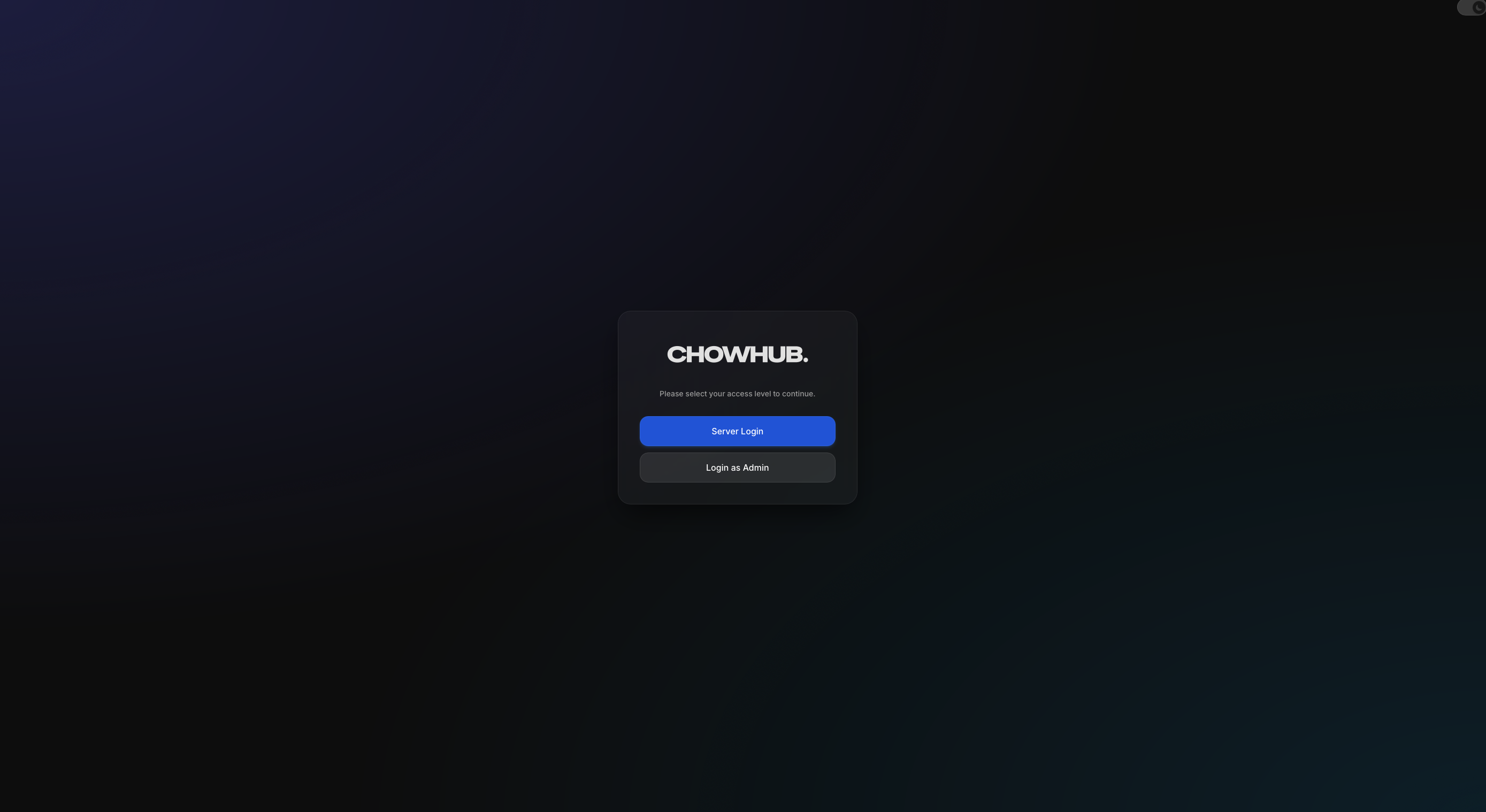 ChowHub POS dashboard with live order screen, tables, and menu